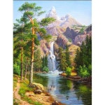 올레보 캔버스형보석십자수 Diy세트 라운드 비즈 핫 제품 풍경 60 x 70 cm 1세트 올레보 폭포 G1271