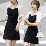 봄 상견례 여름원피스 바캉스 하객 브이넥 피로연 블랙44