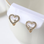 오로프 금 하트팡 원터치 링귀걸이 1쌍 로즈골드 H1860