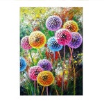 액자 캔버스형보석십자수 Diy세트 라운드 비즈 핫 제품 풍경 동물 30 X 40 cm 1세트 올레보 민들레 G1838