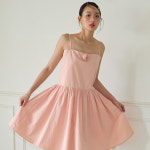 살롱드욘 살롱드욘 Corsage Mini Slip Dress Peach