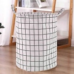 세탁 보관 바구니 흰색격자무늬 다용도 세탁 바구니