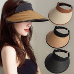 여성 자외선 햇빛 가리개 모자 라탄 썬캡