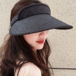 여성 자외선 햇빛 가리개 모자 라탄 썬캡