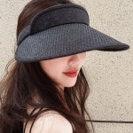 여성 자외선 햇빛 가리개 모자 라탄 썬캡