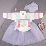 럭셔리한복 181 화목연보라 여 백일복 15호 아동한복 여아한복 돌한복 유아 아이한복 물실크원단 당의 저고리 전통스타일 11호