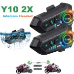 Kebidumei YP10 2X 무선 Bluetooth5 3 오토바이 헬멧 인터콤 헤드셋 방수 300 m Intercomunicador 스피커 이어폰