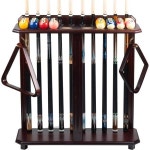 Collapsar Pool Stick 홀더 바닥 스탠드 Que Rack Hold 큐 스틱 당구 액세서리 솔리드 우드 코너 풀