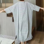 과일 체크 롱 반팔 원피스 잠옷 편한 박스핏
