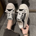 데일리 여성 베이직 통굽 키높이 뮬 스니커즈 운동화