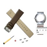 NZZXTO Skagen 유니 시계용 교체 가죽 시계 밴드 나사 다크