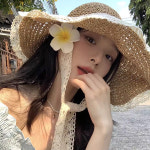 레이스와플 여성 라피아햇 밀짚모자 버킷햇 선캡 신혼여행 벙거지 썬캡 등산 골프 비치 모자