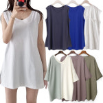 봄여름 여성의류 큰옷 롱 나시 민소매 티셔츠