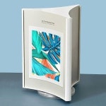 셀러에이드 아크릴꽂이 A6 360도 회전 3면꽂이 POP 안내판 메뉴판 흰색