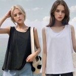 신축성 상체 넉넉한 민소매 루즈핏 커버 데일리 핏