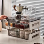 리브아로 홈카페 영양제 보관함 탕비실 티백 커피 캡슐 식탁 정리함 2단