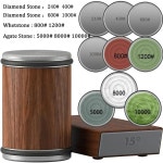 롤링샤프너 텀블러 칼갈이 숫돌 각도 마그네틱 다이아몬드-나무색