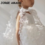 여아 파티 원피스 민소매 나비 아플리케 단색 스퀘어 칼라 포멀 공주 메쉬 푹신한 스커트 여름 H5800