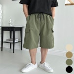 남자 여름 허리 밴딩 카고 반바지 5부 숏팬츠