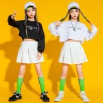 키즈 여아 무대의상 방송복 방송댄스복 주니어 아이돌 의상 세트 탑 스커트