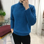 프롬엘 남자 부드러운 알파카 울 반폴라 니트 머스타드 L 95 100