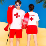 반티콜 라이프가드 반티 튀는 체육대회반티 화이트반팔S