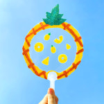 여름 알록달록 볼 클레이 과일 투명 부채 만들기 - 파인애플