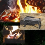 머몽 바비큐 스토브 접이식 컴팩트 테이블탑 로우 스타일 모닥불 스탠드 BBQ 그릴 캠핑 솔로