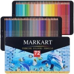 MARKART 성인용 컬러링 북용 색연필 72개 소프트 코어 블렌딩 쉐이딩 그리기에 이상적 컬러 연필 세트