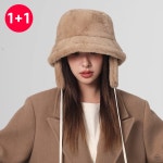 1 1 여성 겨울 귀달린 털모자 귀돌이 귀도리 군밤장수모자