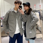 남녀공용 커플룩 오버핏 루즈핏 데일리 체크 셔츠