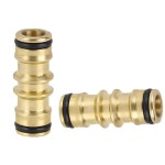 2웨이 가든 황동 호스 커넥터 조이너 커플러 급수 물 파이프 탭 남성 확장 조인트