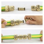 2웨이 가든 황동 호스 커넥터 조이너 커플러 급수 물 파이프 탭 남성 확장 조인트