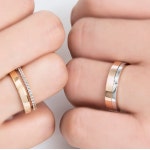 미니골드 미니골드 김천쥬얼리 띠아모 커플링 남자 여자 금반지 커플 여자 남자 핑크골드 화이트골드 RRIC4805 RRIC4806