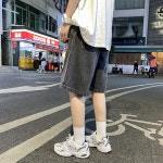 트렌디 버뮤다 데님 밴딩팬츠 버뮤다팬츠 5부바지 데님바지