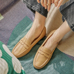 분홍코끼리 분홍코끼리 가죽천재 심쿵 심플 가죽로퍼 레더 235