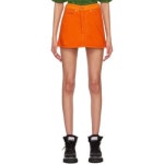 GANNI 가니 커트라인 데님 미니 스커트 Orangeade J1165 493