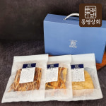 동명상회 인생 오징어 3종 선물세트 부드러운 맥반석오징어 130g 바베큐 왕진미 120g 두번 구운 오징어 120g