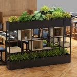 인테리어 파티션 카페 공간 분리 낮은 선반 울타리 파티션