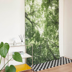 씨엘 씨엘 비침없는 쉬폰 패브릭 포스터 가리개커튼 숲속 - 145x230cm-기본형