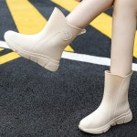 여성 레인 부츠 미들 굽 장화 장마철 신발 240