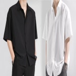 남자 여름 데일리 캐주얼 반팔 카라 셔츠 남방