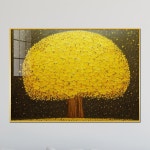 돈나무 그림 걸어두면 돈 들어오는 황금 3그루 액자 A3 42 x 30 cm 메탈 액자 4 황금나무 P 브라운배경