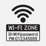 뮤즈 와이파이 비밀번호 카페 스티커 시트지 WIFI ZONE L-검정 WIFI-001