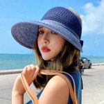 여자 휴가 룩 바캉스 코디 와이드 챙 돌돌이 썬 캡 카키