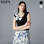 GGPX 오간자 로즈 슬리브리스 니트 지지피엑스 GO6KP023F