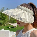 와이드챙 돌돌이 헤어밴드 썬캡 블랙코팅 햇빛차단