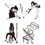 자꾸꾸밈 당구장 포인트 스티커 무광검정 타입1