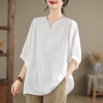 린넨 라운드넥 복부커버 반팔 티셔츠 BS13298