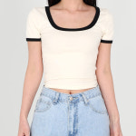 닷이프 여성용 스윗 크롭 티셔츠 S 라이트옐로우 T24SS1-A0195